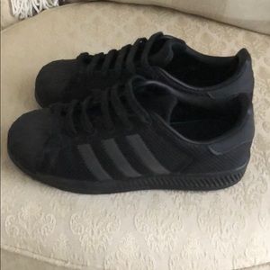 Adidas all black mesh superstar